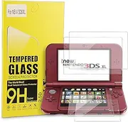 New 3DS XL Screen Protector, Tempered Glass Top LCD for Top Screen and HD Clear Crystal PET Film Compatible Bottom Screen Protective Filter for Nintendo 3DS XL/New 3DS XL