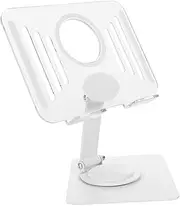Adjustable Folding Cellphone Holder Stand Transparent Design with Base Rotatable for Tablets Smartphones Space Saving Desktop Accessory Sleek