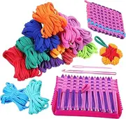 LIGHTAOTAO 1 Set Knitting Kit Elastic Potholder Loops Weaving Loom for Beginners DIY Crafts Supplies for Creative Fun Imaginative Play