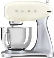 [Smeg] SMF02CRUK Retro 50's Style Stand Mixer with 4.8L Stainless Steel Bowl, Safety Lock, 10 Variable Speeds, 800W, Cream