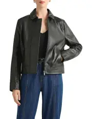 [David Lawrence] Dita Leather Jacket in Black