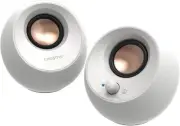 Creative Pebble V3 Minimalistic 2.0 USB-C Desktop Speakers with USB Audio, Clear