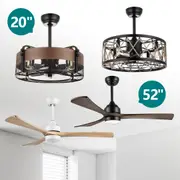 ACA 20"52" Ceiling Fan Light Reverse Airflow Remote Control Timer 3/6 Speeds