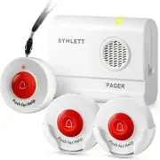 SYNLETT Caregiver Pager 3 Wireless Nurse Call Buttons for Elderly Monitoring SOS
