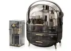 Makeup Organizer For Vanity, Clear Cover Cosmetic Display Case