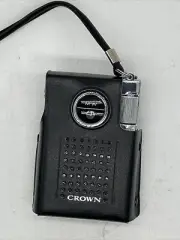Vintage 1957-59 Crown 6 Transistor Radio Model TR660 w/ Case, Earpiece and Box