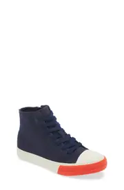 Mini Boden Kids' Contrast High Top Sneaker in Navy Blue at Nordstrom, Size 2Us