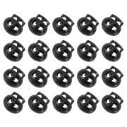 Plastic Spring Cord Lock, 25Pcs Shoe Lace Tie Locks Fastener (Black)