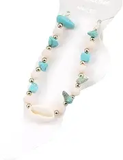 [Generic] Seashell anklet VanThai Le - Conch Beads Beach Barefoot String Cord Woven For Women Foot Jewelry Summer Gift