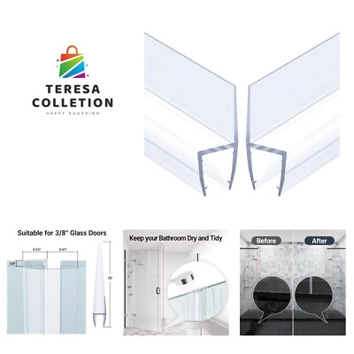 Shower Door Side Seal Strip Set of 2, Frameless Glass Shower Door Seal Strip ...