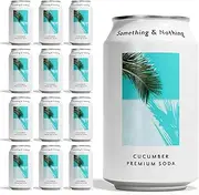 Something & Nothing Seltzer | Lightly Carbonated, Full Flavoured with Added Grape & Lemon Juice | Vegan & Low Calorie Soda | 330ml Cans, Pack of 12 (Cucumber)