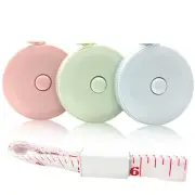 Mini Retractable Tape Measure(6 Packs) + Soft Fabric Sewing Ruler(2 Pieces), Fle