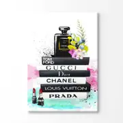 Luxury Flower Perfume Bottle Fashion Books Print 100% Australian Made 150x100cm (Stretched Canvas)