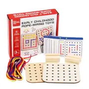 Wooden Lacing Threading Toy Fine Motor Skills Learning Travel Toy Educational