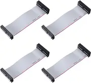 uxcell 4 Pcs IDC Flat Ribbon Cable, 2.54mm Pitch 32mm Width 10cm Long 26 Pin FC to FC Flat Ribbon Connector Jumper Wire for PC, LED Displays
