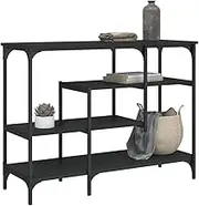 Console Table with Shelves Black 100x35x75 cm Home Accent