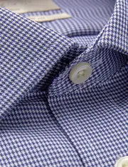 Hawes & Curtis Non-Iron Navy & White Dogtooth Slim Shirt Size: 18" collar, 37" sleeve
