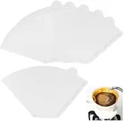 100 Pcs Coffee Paper Filters for Coffee Maker, Cone Replacement Filter, Unbleached Natural Paper, Coffee Filters Natural Unbleached Cone Filter Papers for Coffee Machines and Coffee Cones (White)