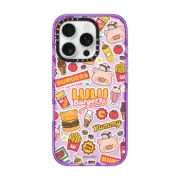iPhone 16 Pro Impact Case BURGERS STICKERMANIA BY LULU THE PIGGY
