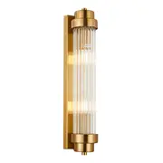 Avion Antique Brass Clear Rod Glass Up and Down Wall Light