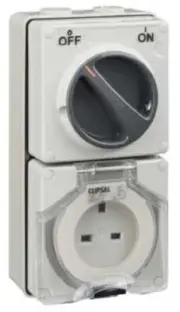 Clipsal 56-SERIES SWITCHED SOCKET 13A 3-Pin Flat 250V Surface Mount GREY