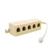 Home Telephone 5-Way Modular Outlet Landline Jack Cable Cord Wire Splitter