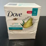 Pack Of 3 Dove Go Fresh Rejuvenate Pear & Aloe Vera Moisturizing Bar Soap 3.17oz