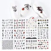 12 Sheets Halloween Nail Art Stickers Water Decals Transfer Nail 3D Hal1St4