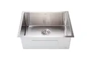 600x450mm Handmade Stainless Steel Undermount / Topmount Kitchen Laundry Sink with Waste