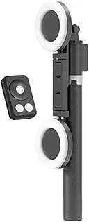 Phone Tripod, Tripod Stick, Stable Support Extended Reach Foldable Design Lightweight Material Easy Setup with Wireless Remote, Camera Stick for Most Smartphone