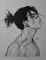 Original Hand-Drawn Choso Art - Jujutsu Kaisen Anime - Korean Boy Art-Inspired
