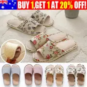 Women Men Indoor Slippers Anti-slip Linen Summer Open Toe Home Flat Slippers New