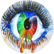 Slipmat Slip Mat Pad Felt for any 12" Turntable LP DJ Record Player EYE PAINTING