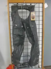 NOS River Road Women's Size SM Black Leather Chaps 097067