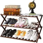 Foldable Bamboo Shoe Rack Multifunction No Installation Storage Free Standing Shoe Shelf for Home (Color : Pink, Size : Small)