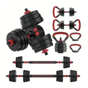 FITNESS MASTER 40KG 7-in-1 Adjustable Dumbbell Barbell Kettlebell Set Home Gym