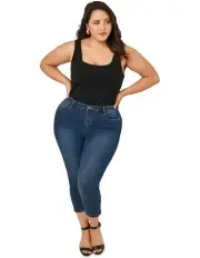 [Indigo Tonic] Bobbie Curve Crop Jeans in Denim