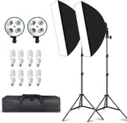 Vokwell 2200W Photo Studio Soft Box Continuous Light Video Softbox Lighting Stand Kit