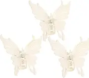 Baluue 3pcs Butterfly Hair Clip Women Hair Clip Butterflies Clips for Hair Cute Hair Clips Hair Clips Hair Claw Clips Elegant Hair Clips Hair Clips for Hair Pin Plastic White