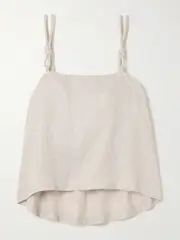 [Andres Otalora] Andres Otalora - Rahan Knotted Linen Tank - Off-white - US2 US 2 Off-white