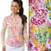 IBKUL Polo Preppy Top Size XS Cat Cay Pink Golf Tennis Pickleball COOLING New