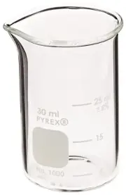 30ml Glass Beaker, Griffin Low Form, Graduated, PYREX 1000-30 (Pack 48)