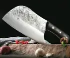 Handmade Chef Cleaver Knife Full Tang Chinese Butcher Forged Steel Wood Handle