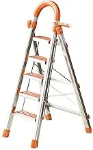 4 Step/5 Step Ladder with Tools Holder Rack, Folding Step Stool with Convenient Handgrip for Home,Office,Kitchen, Lightweight Aluminum Step Stool with Anti-Slip Sturdy Pedal,330 lbs Capacity(5-Step)