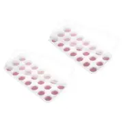 2 Pack Ice Cube Tray with Removable Lid, Plastic Ice Cube Molds, Pink