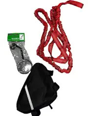 Bicycle Tow Rope with Handlebar Rearview Mirror - Bike Towing Pull Strap Bungee