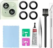 2PCS Back Rear Camera Glass Lens Replacement for iPhone 15/iPhone 15 Plus with Adhesive Preinstalled and Repair Tools Kit
