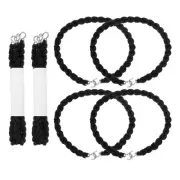 7 7/8 Inch Elastic Boot Bands Straps with Hooks 8Pcs Elastic Garter Straps Black