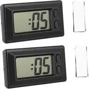2Pcs Mini Desk Clock Digital Calendar Clock for Car Office Easy to Install with Adhesive Pad Durable and Stylish Display for Home Use