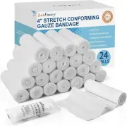 Gauze Bandage Roll, 24 Count Gauze Wrap, 4 Inch X 4 Yards Stretched